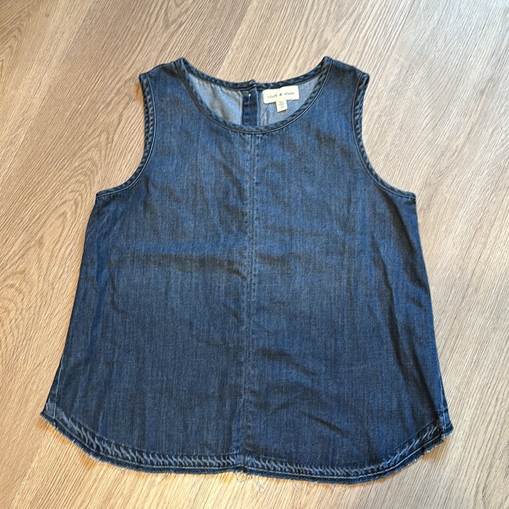 Cloth & Stone Denim Chambray Sleeveless Summer Top Women’s XS Extra Small